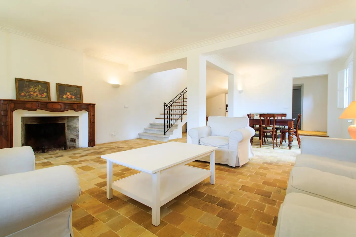 The living room at La Calisse