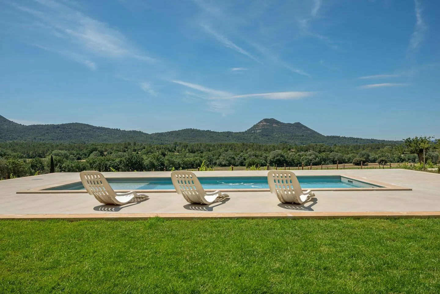 The pool and terrace at La Lauve